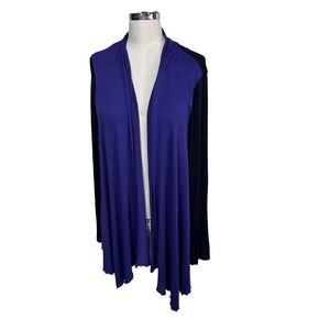 Victor XL Purple Cardigan Women's Colorblock Open Front Draped